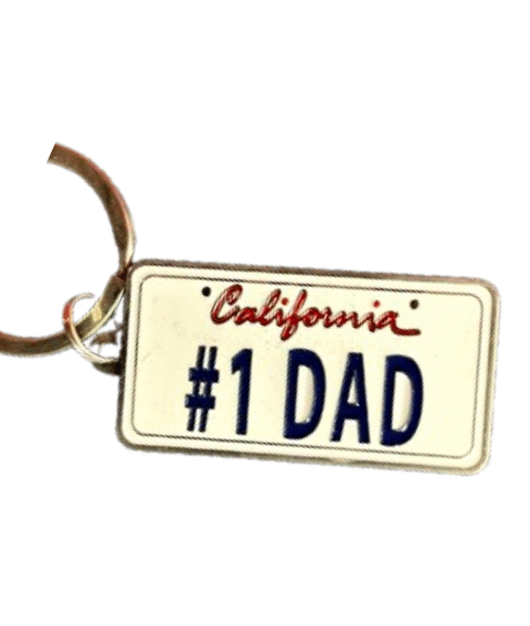 #1 Dad Keychain – California License Plate Style