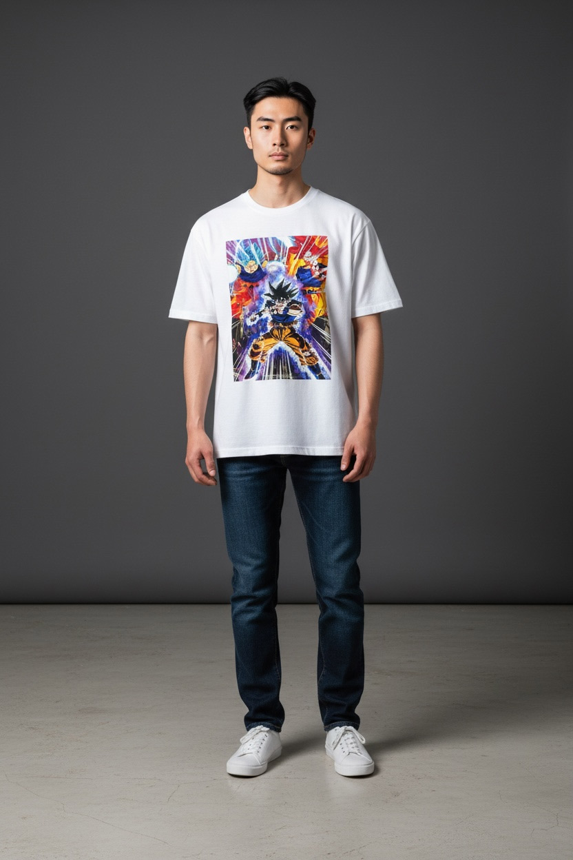 Playerytees Dragon Ball Z Goku Power-Up Graphic T-Shirt