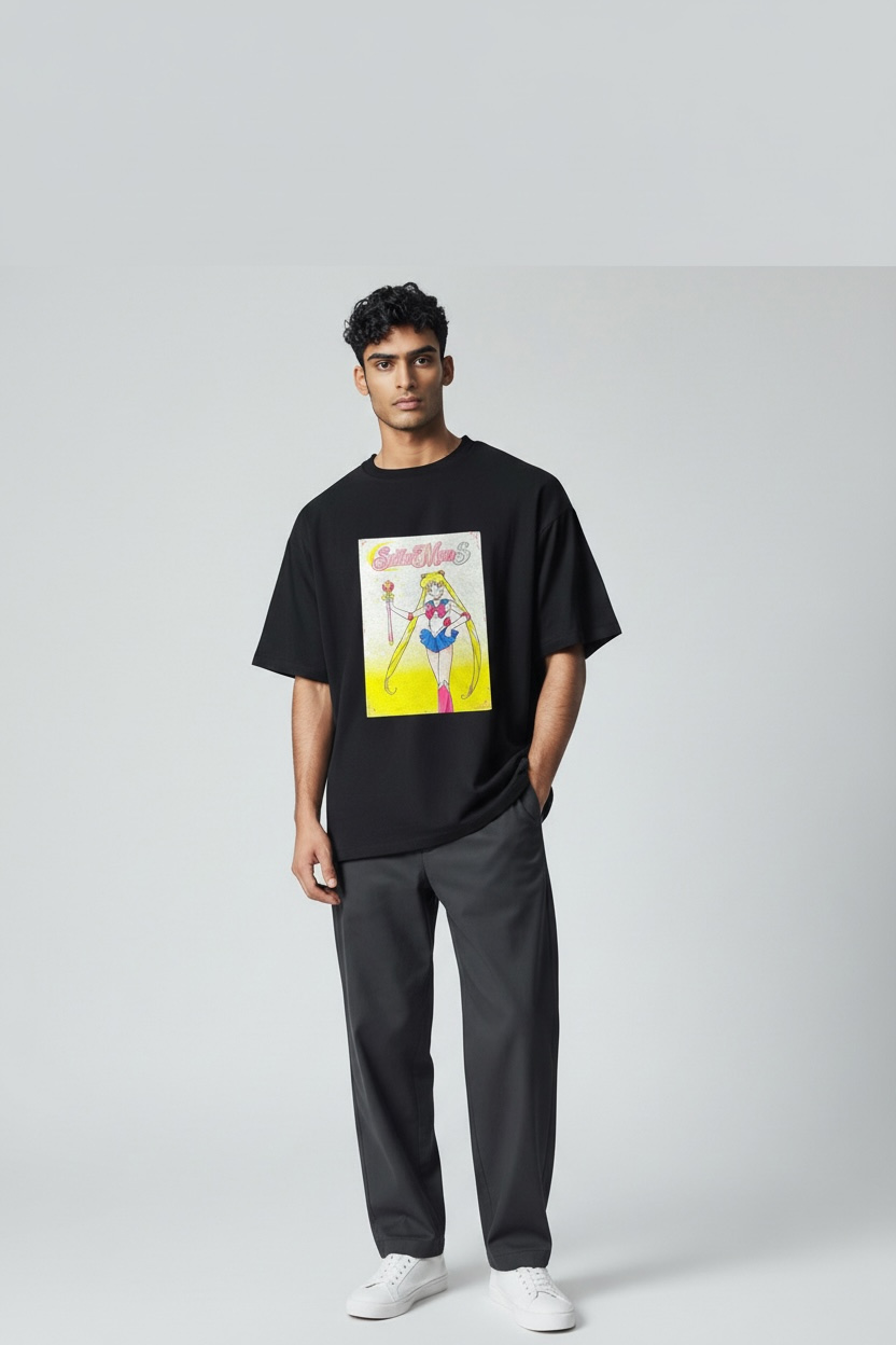 Playerytees Sailor Moon Black T-Shirt